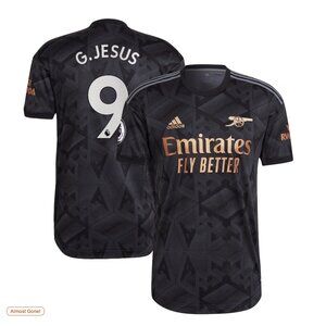Gabriel Jesus Arsenal adidas 2022/23 Away Authentic Player Jersey - Black